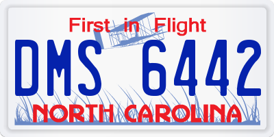 NC license plate DMS6442