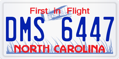 NC license plate DMS6447