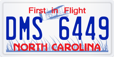 NC license plate DMS6449