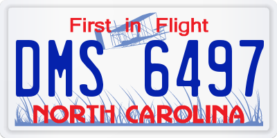 NC license plate DMS6497