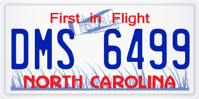 NC license plate DMS6499