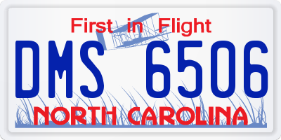 NC license plate DMS6506