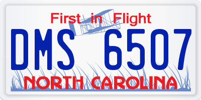 NC license plate DMS6507