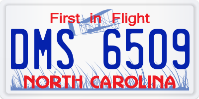 NC license plate DMS6509