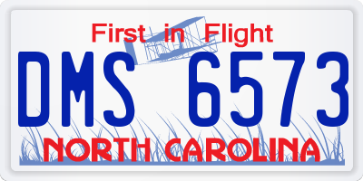 NC license plate DMS6573