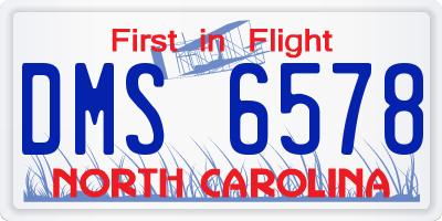 NC license plate DMS6578