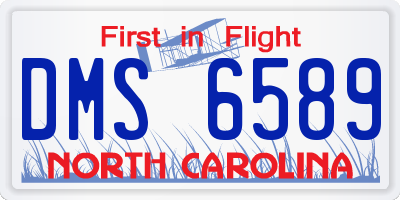 NC license plate DMS6589