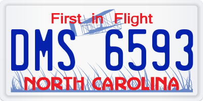 NC license plate DMS6593