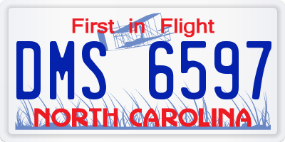 NC license plate DMS6597
