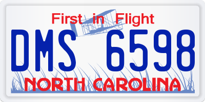 NC license plate DMS6598