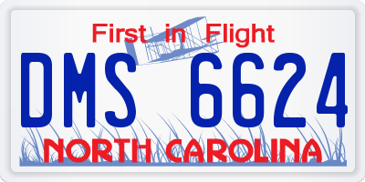 NC license plate DMS6624