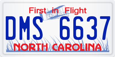NC license plate DMS6637