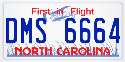 NC license plate DMS6664