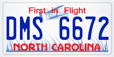 NC license plate DMS6672
