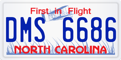 NC license plate DMS6686