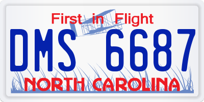 NC license plate DMS6687