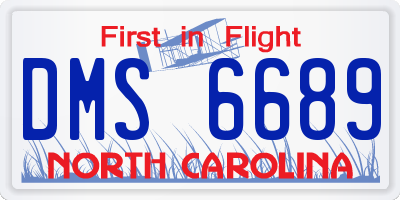 NC license plate DMS6689