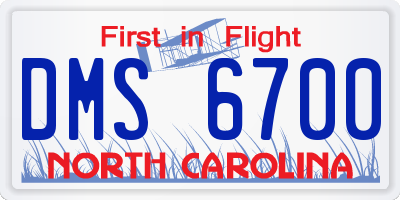 NC license plate DMS6700