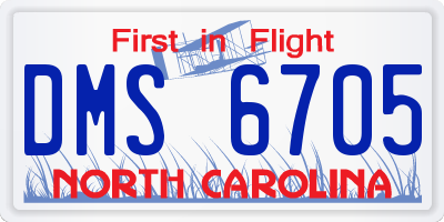 NC license plate DMS6705