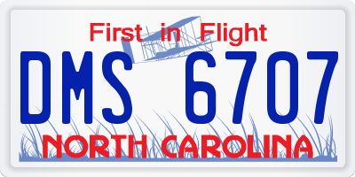 NC license plate DMS6707