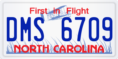 NC license plate DMS6709