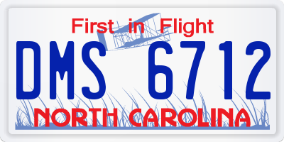 NC license plate DMS6712