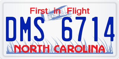 NC license plate DMS6714