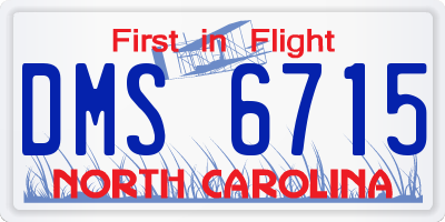 NC license plate DMS6715