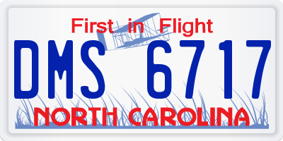 NC license plate DMS6717