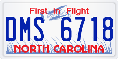 NC license plate DMS6718