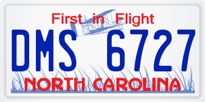 NC license plate DMS6727