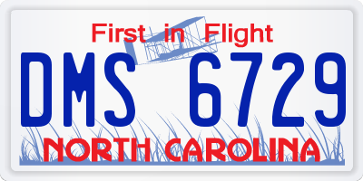 NC license plate DMS6729