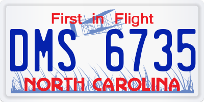 NC license plate DMS6735