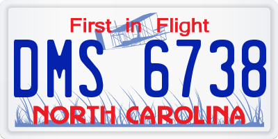 NC license plate DMS6738