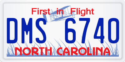 NC license plate DMS6740