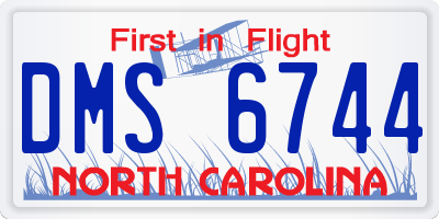 NC license plate DMS6744