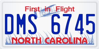 NC license plate DMS6745