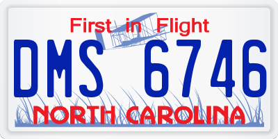 NC license plate DMS6746