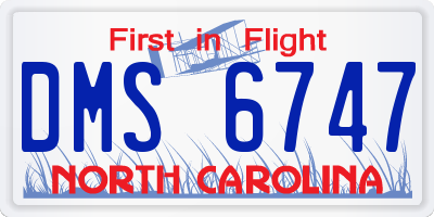 NC license plate DMS6747