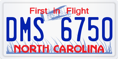 NC license plate DMS6750