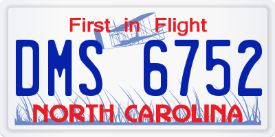 NC license plate DMS6752