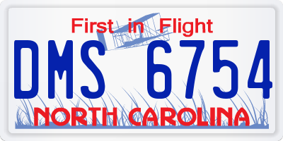 NC license plate DMS6754