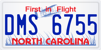 NC license plate DMS6755