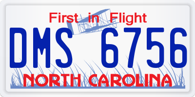 NC license plate DMS6756