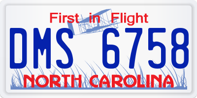 NC license plate DMS6758