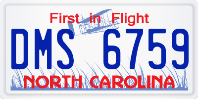 NC license plate DMS6759