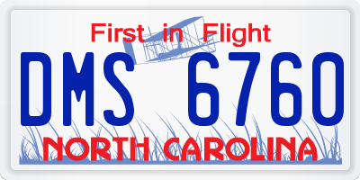 NC license plate DMS6760