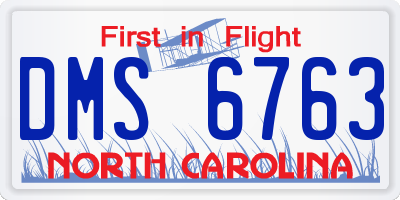 NC license plate DMS6763