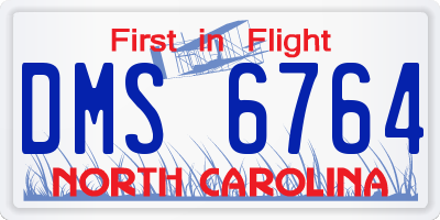 NC license plate DMS6764