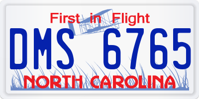 NC license plate DMS6765